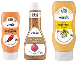Veeba Sweet Onion Sauce, 350g and Chipotle Southwest Dressing, 300g - Pack of 2Veeba Honey Mustard Dressing, 300g