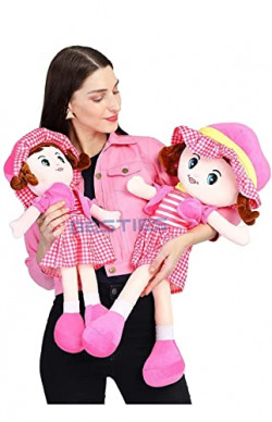 Happy Toys Cute 45cm Soft Candy Doll for Birthday Present / Kids / Girls / PLAYABLE / Washable / Pocket Friendly - 45CM Brown (X-Small, Pink)