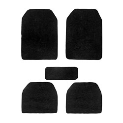 Kingsway Anti Slip Car Foot Mats, Made As Carpet Style with Heavy Material, Suitable for Toyota Glanza, Model Year : 2019 - 2022, Color : Black, Set of 5 Pieces