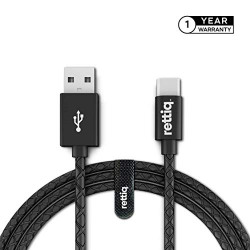 rettiq Strider - Type C Charge & Sync Cable | 1.5 Meters Length | 2.4 Amps Fast Charge | Robust Build Quality | Velcro Cable Tie Included