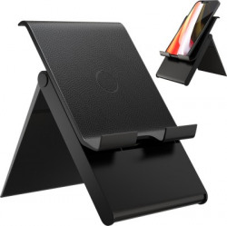 ELV Adjustable Cell Phone Mobile Stand Foldable Portable Holder Cradle for Desk Desktop Charging Dock Black Mobile Holder