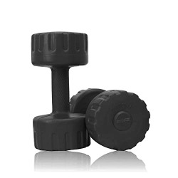 Rapidotzz PVC Dumbbell Weights | Exercise, Fitness | Home Gym | Barbell | Women & Men (1Kg X 2, Black)