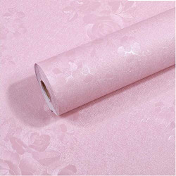 Jaamso Royals Light Pink Embossed Peel and Stick Self Adhesive Wallpaper ,Wall Sticker (200 cm *45 cm )