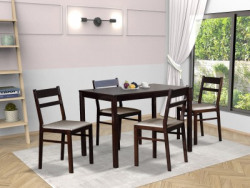 Aphrodite Collection by DF2H Hippeia Solid Wood 4 Seater Dining Set(Finish Color -Wenge, Knock Down)