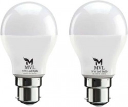 M.V.L 9w multiplie 2 pes combo 9 W Round B22 LED Bulb(White, Pack of 2)