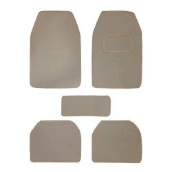 Kingsway Carpet Style Car Floor Mats, Suitable for Skoda Rapid, Model Year : 2017 - 2021, Color : Beige, Set of 5 Pieces