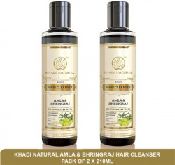 KHADI NATURAL Amla & Bhringraj Hair Cleanser | Hair Growth Promoter(pack of 2)210ml(420 ml)