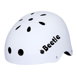 Beetle Cycling Helmet for Kids, White, 5-12 yrs, ABS Outer Shell, EPS Inner case, Strong Buckle, Multi air Vents, Comfortable, Washable, Lightweight (BTLHLMTW)