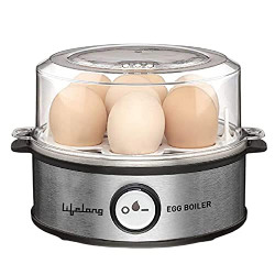 LIFELONG ELECTRIC EGG BOILER 360-WATT (TRANSPARENT & SILVER GREY) | ST