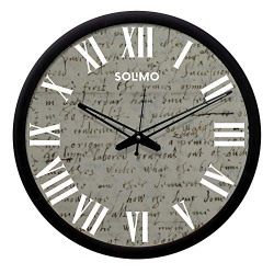 Amazon Brand - Solimo 12-inch Contemporary Plastic & Glass Wall Clock - Designer (Silent Movement, Black Frame)