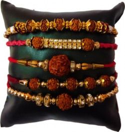 Dms Retail Rakhi  Set(5 Rakhi With Roli Chawal)