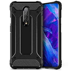 TecKraft Hard Armor Case Back Cover for One Plus 7 Pro (Rugged Black)