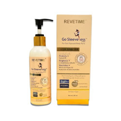Revetime Go Sleeveless Lotion 190 ml | for Sun Exposed Body Part | Protects Suncat DE | Brightens L-Glutathione, Arbutin | Nourishes Moroccan Argan Oil Hyaluronic Acid & Ceramides