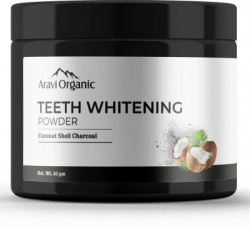 Aravi Organic Teeth Whitening Activated Charcoal Powder | For Tobacco Stain, Tartar, Gutkha Stain and Yellow Teeth(50 g)