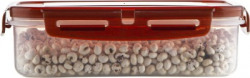 POLYSET Super Locked Rectangle Container 1270ML Brown Lid - White Bottom ,  - 1270 ml Plastic Utility Container(Brown)