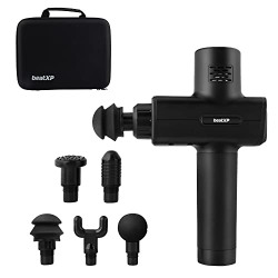 beatXP Bolt Pro Deep Tissue Next Gen Percussion Massager for Athletes & Gym Professionals, 180 Massage Combinations, Cooling Fan, 1 Yr Warranty, Matte Black, Battery Powered,Neuropathy Massager