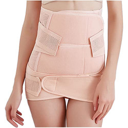 2 in 1 Maternity Belly Wrap Pregnancy Elastic Support Postpartum Recovery Belt after C-Section, Cotton Body Shaper Postnatal Shapewear(Pink)