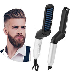 Exegi Enterprise Hair Straightener Brush,Men Quick Beard Straightener Styler Comb,Hair Straightening,Curly Hair Straightening Comb,Side Hair Detangling, Multi functional Hair Curling Curler