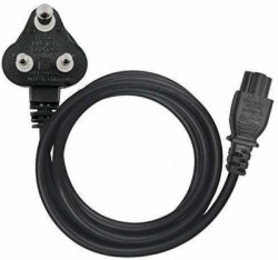 CRETO 3-Pin Laptop Charging Power Supply 1 m Power Cord(Compatible with Laptop, Black)