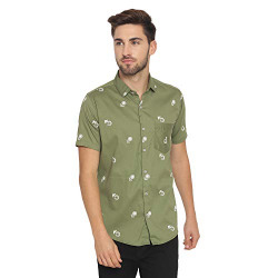 Kevin Swift Men's Solid Regular Fit Shirt (rt49greenxxl_Pear Green XX-Large)