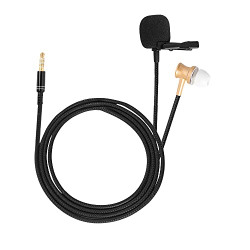 MOBZAK Clamor Cancelation Omnidirectional Lavalier Microphone inbuild Headphone Metal Shield Clip & Pure Copper Wire Use for Calls, Video Conferences, Webinar & Online Classes