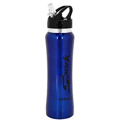 Strauss Spark Stainless-Steel Bottle, Metal Finish, 750ml, (Blue)