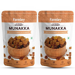 Farmley Premium Munakka, 100% Natural, Nutrient Rich, 400 Gram (Pack of 2, Each- 200g)