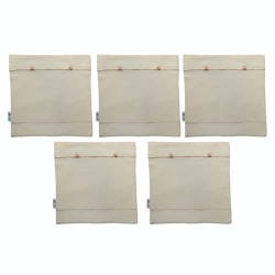 Vantagekart Reusable Premium Cotton Covers for Saree / Clothes Storage , Travelling Bag Organizer , Wardrobe Organizer - Set of 5 (16x16 inches) With Button And Transparent Window
