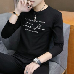 STYLOGUE Typography Men Round Neck Black T-Shirt