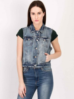 KOTTY Sleeveless Solid Women Denim Jacket Starting @ Rs. 209