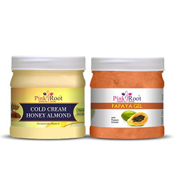 Pink Root Honey Almond Cold Cream 500gm with Papaya Gel 500gm