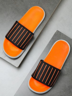 Footox Chappal for men | New fashion latest design casual slippers for boys stylish | FMF Thong sandals, chappals for men | Perfect flip flops for daily wear walking Slippers Slippers(Orange, Black 2)