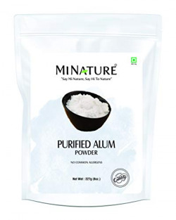 Purified Alum powder ( Potassium Alum Powder )(phitkari) by mi nature | 227g( 8 oz) ( 0.5 lb) | 100% Only Alum powder | Nothing added