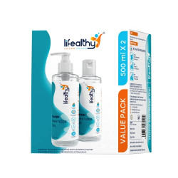 Lifealthy 70% Alcohol Based Antibacterial Germ Protection Instant Hand Sanitizer Gel with Pump  500ml  Pack of 2 (HSILAHSG500)