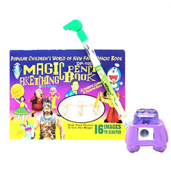 Muren Scratch and Sketch 4 in 1 Magical Sketch Book with Whistle Pencil, Sharpener and Eraser