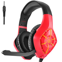 (Renewed) Cosmic Byte GS411 Starlight Headset with Flexible Mic for PS4, PS5 Xbox, Laptop, PC, Mobiles (Jazzy Red)