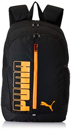PUMA Laptop Backpack IND III Black-Vibrant Orange, Puma Black-Vibrant Orange