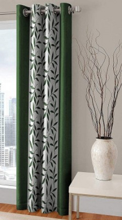 PARADISE HOME DECOR 152 cm (5 ft) Polyester Blackout Window Curtain Single Curtain(Printed, Green)