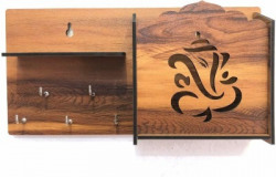 Naraniya Creation Key Chain Holder And Hanging Racks Multipurpose Particle Board Wall Shelf MDF (Medium Density Fiber) Wall Shelf(Number of Shelves - 1, Brown)