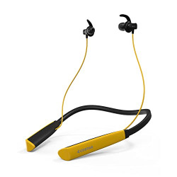 COSTAR Bluetooth Wireless In Ear Earphones Neckband Up to 50Hrs Playback Support TF Card Bluetooth 5.1, Voice Assistant with mic (Yellow)