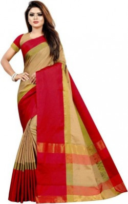 Suali Self Design Assam Silk Silk Blend Saree(Beige)