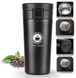 KAVANA Stainless Steel Travel Coffee Cup Vacumm Insulated Hot & Cold Tumbler for Home,Office,etc - Slim Stylish Flask Mug for Travel,Multicolor,Pack of 1