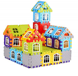 ZROOF Building Blocks for Kids  50 Pcs, House Building Blocks with Windows, Block Game for 2,3,4,5 Years Kids -Multicolor
