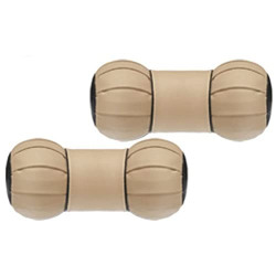 Kingsway Dumbell Shape Car Neck Rest Pillow for Tata Vista (Beige Color, Set of 2, Leatherette)