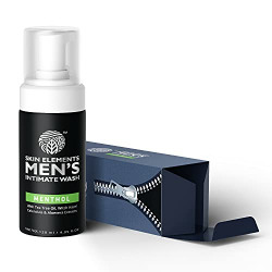 Skin Elements Intimate Wash for Men with Menthol | pH Balanced Foaming Hygiene Wash | Prevents Itching, Irritation & Bad Odor | 120 ml