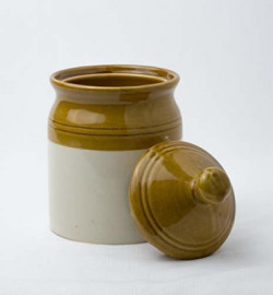 Newai  - 200 ml Ceramic Pickle Jar(White, Brown)