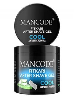 Mancode Fitkari After Shave Gel for Men Cool Antiseptic Formula for Irritated Skin Treats Post Shave Cuts & Redness Hydrates Dull Skin Aloe vera Gel Menthol Oil Enriched No Mineral Oil 100 gm (Pack of 1)