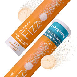 Mojocare Fizz L-Arginine, Improved Recovery Rate, Delayed Muscle Fatugue, Longer Endurance- 10 Tabs Orange Flavour