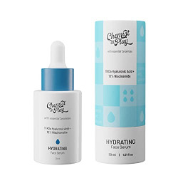 Chemist at Play 11 KDa Hyaluronic Acid + 10% Niacinamide Hydrating Face Serum, For Dry, Normal & Oily Skin, Traps Moisture for Plump Glowing Hydrated Skin, Improves Skin Texture and Has Anti Aging Properties, Contains Ceramides, For Women and Men 30 ml