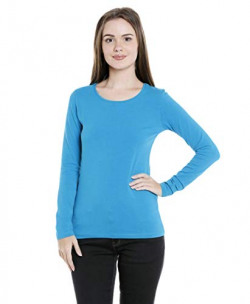 DJ&C by FBB Women's Plain Regular fit T-Shirt (1000732564_Teal M)